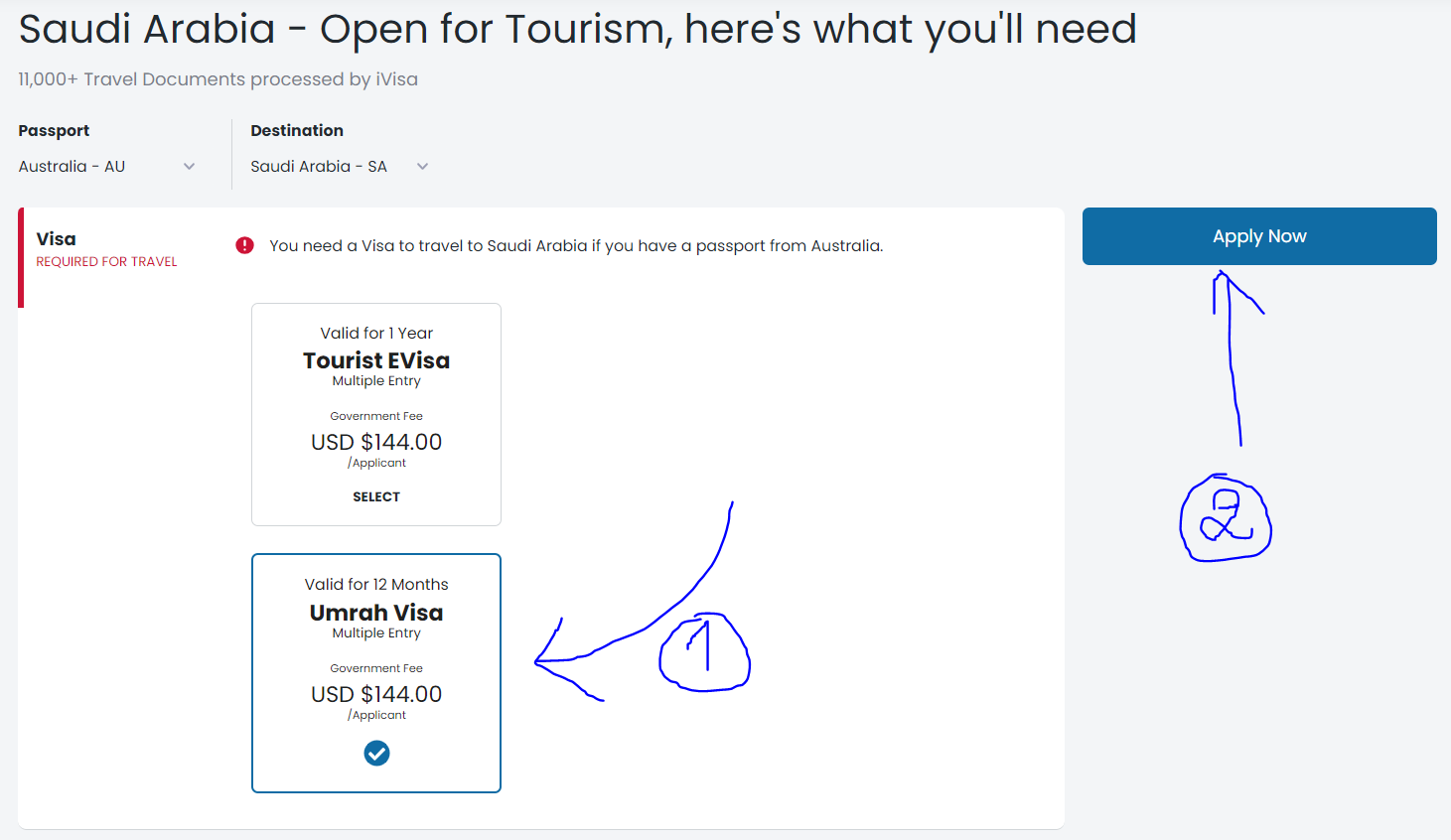 خطوات طلب فيزا العمرة من استراليا