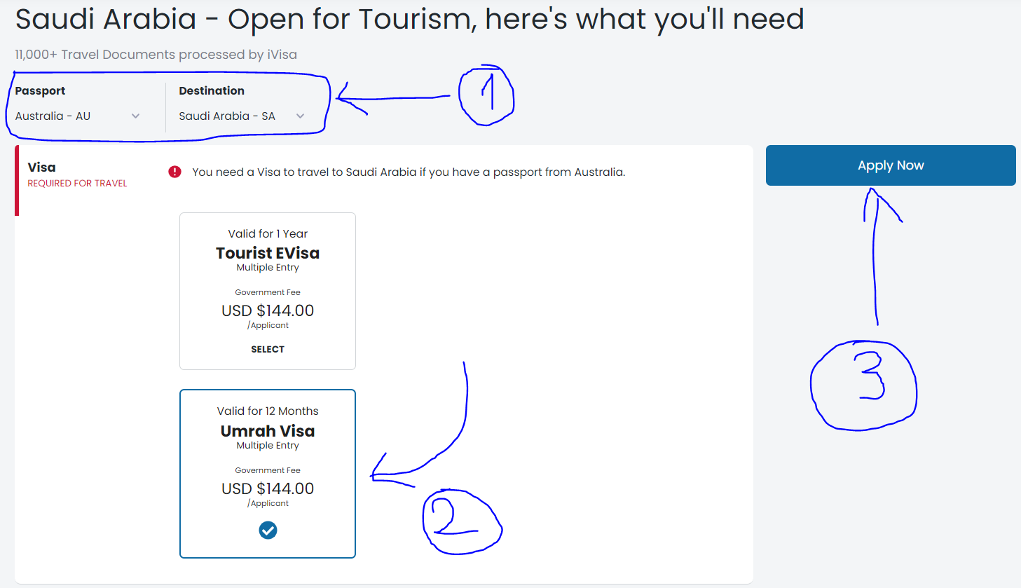 خطوات الحصول على فيزا العمرة من استراليا